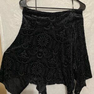 Killstar Short Black Velvet Skirt